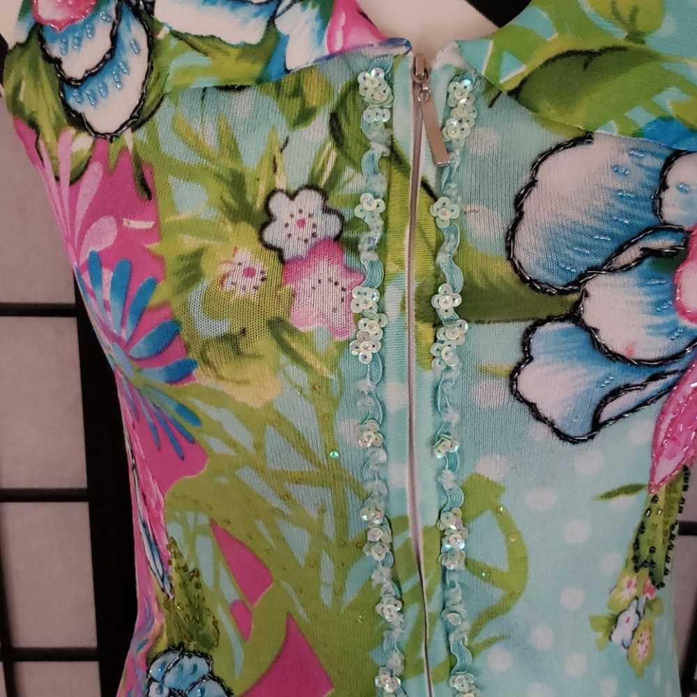Double zip floral Alberto  Makali top - Picture 4 of 5